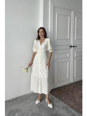 Nova Epoxy Art Sarı Arka ve Bel Ucu Gipeli Elbise