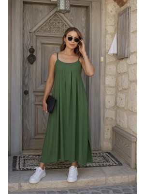 Nova Epoxy Art Kadın Ip Askılı V Yakalı Asimetrik Detaylı Aerobin Elbise