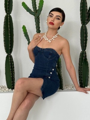 Nova Epoxy Art Nerg Düğme Detaylı Elbise