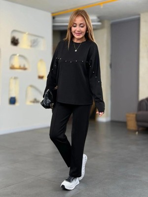 Nova Epoxy Art Kadın Inci Detay Modal Kumaş Ikili Takım