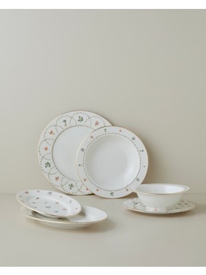 English Home Bloomline Porselen Yemek Takımı 27 Parça 6 Kişilik Gold