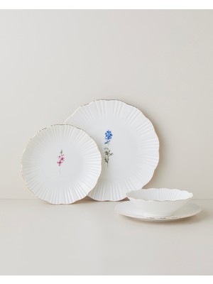 English Home Soft Garden Porselen Yemek Takımı 24 Parça 6 Kişilik Gold