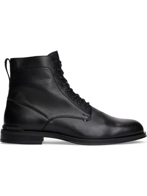Tommy Hilfiger Siyah Erkek Bot Corporate Hılfıger Lth Zıp Boot