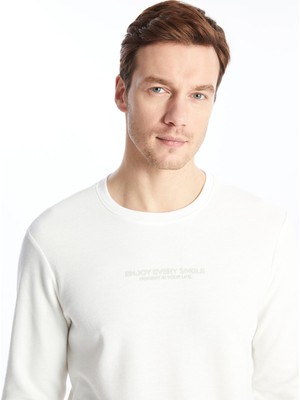 Lc Waikiki Yeni Sezon Bisiklet Yaka Uzun Kollu Baskılı Erkek Sweatshirt