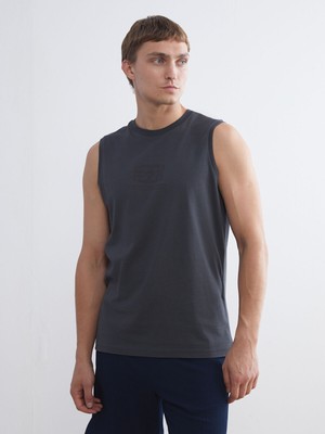 Lc Waikiki Yeni Sezon Bisiklet Yaka Baskılı Penye Erkek Kolsuz Tişört