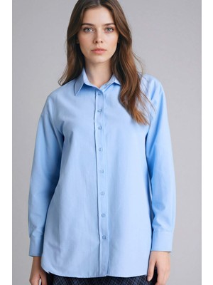 DeFacto Regular Fit Poplin Gömlek Tunik H0173AX26SP