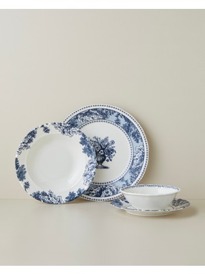 English Home Rosen Porselen Yemek Takımı 24 Parça 6 Kişilik Lacivert