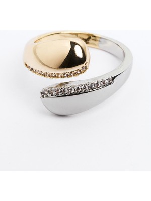 Jimmy Key Karışık Damla Figürlü Parlak Taşlı Zarif Yüzük