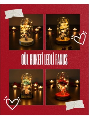 Ttt Gül Buketi Ledli Fanus