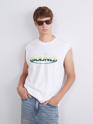 Lc Waikiki Yeni Sezon Bisiklet Yaka Baskılı Erkek Kolsuz Tişört