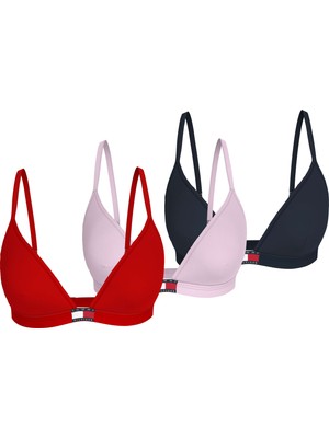 Tommy Hilfiger Kadın Kırmızı Tommy Hilfiger 3 Pack Trıangle, 0V5 Kırmızı Kadın Sütyen & Bralet