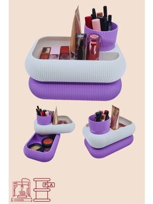 HayalEtGelsin3D 2 Katlı 3 Bölmeli Modern Makyaj & Düzenleyici Organizer (20×13 Cm)