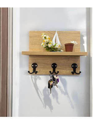 Ahşap Dekoratif Duvara Monte Anahtarlık Askılık