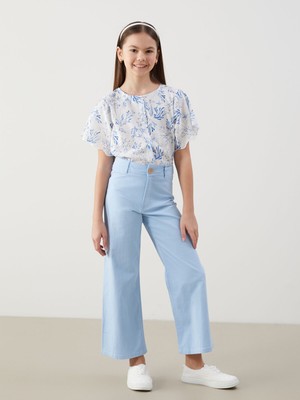 Lc Waikiki Yeni Sezon Beli Ayarlanabilir Lastikli Kız Çocuk Pantolon