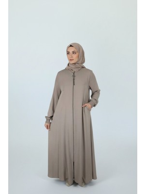 Önü Fermuarlı Gizli Cepli Mevlana Model Ferace