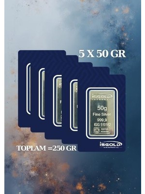 5x50=250 Gram Külçe Gümüş - 999,9 | Sertifikalı