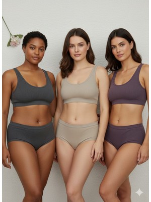 Lolitam Hb Comfort Kadın Pamuklu Fitilli Slip Külot 3’lü Set – Konfor ve Şıklık 6100-11