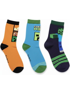 Seabubbles Minecraft Çocuk Çorap 3lü Set