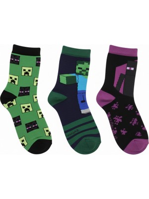 Seabubbles Minecraft Çocuk Çorap 3lü Set