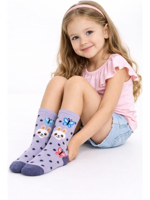 Gigi Giyim Tavşan Kelebekli Kız Çocuk Soket Çorap