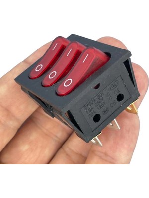 Swion IC-135 Üçlü Işıklı Anahtar 220V On-Off 9p