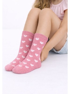 Kalp Desenli Kız Çocuk Soket Çorap