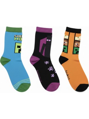 Seabubbles Minecraft Çocuk Çorap 3lü Set