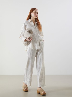 Lc Waikiki Yeni Sezon Beli Lastikli Keten Karışımlı Kadın Pantolon