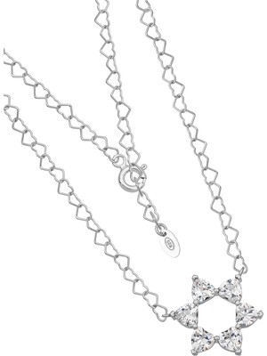 BymissMücevherat ‘aşkın Fısıltısı’ Kalp Zincirli Kolye Beyaz Zirkon Taşlı 925 Ayar Gümüş | Sevgililer Günü