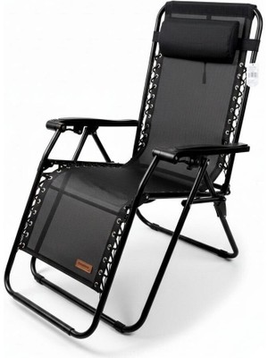 MADFOX Easyrest Katlanır Şezlong Sandalye Siyah Anti-UV PVC ile 1 Kişilik Konforlu Tasarım