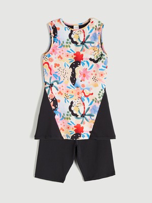 Lc Waikiki Yeni Sezon Desenli Kız Çocuk Mayo Takımı