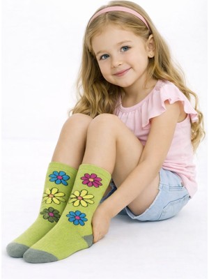 Gigi Giyim Çiçek Desenli Kız Çocuk Soket Çorap