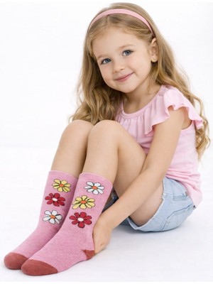 Gigi Giyim Çiçek Desenli Kız Çocuk Soket Çorap