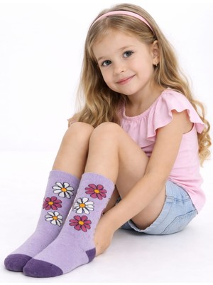 Gigi Giyim Çiçek Desenli Kız Çocuk Soket Çorap