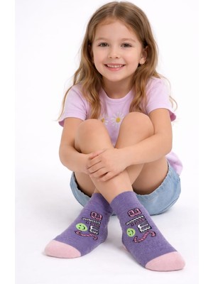 Gigi Giyim Smile Yazılı Kız Çocuk Soket Çorap