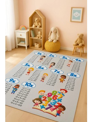 Çarpım Tablosu Eğitici Çocuk Odası Halısı