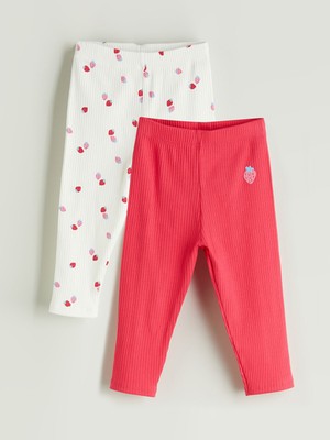 Lc Waikiki Yeni Sezon Beli Lastikli Baskılı Kız Bebek Tayt 2'li