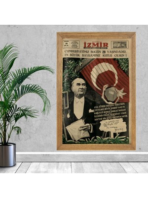 Lioncraft Mustafa Kemal Atatürk Tablo, Çerçeveli Cam Tablo 40X60 cm