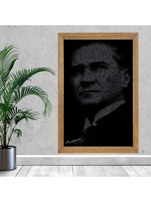 Lioncraft Mustafa Kemal Atatürk Tablo, Çerçeveli Cam Tablo 40X60 cm