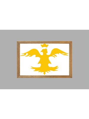Lioncraft Avrupa Hun Imparatorluğu Devleti Bayrağı  Tablo, Çerçeveli Cam Tablo 40X60 cm