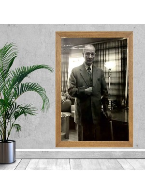Lioncraft Mustafa Kemal Atatürk Tablo, Çerçeveli Cam Tablo 40X60 cm