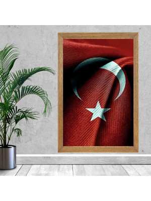 Lioncraft Türk Bayrağı Tablo, Çerçeveli Cam Tablo 50X70 cm