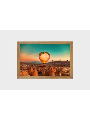 Lioncraft Nevşehir Kapadokya Manzaralı Tablo, Çerçeveli Cam Tablo 40X60 cm