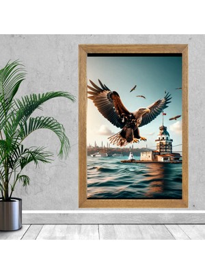 Lioncraft Istanbul Kız Kulesi Tablo, Wallpaper, Duvar Tablosu, Çerçeveli Cam Tablo 40X60CM