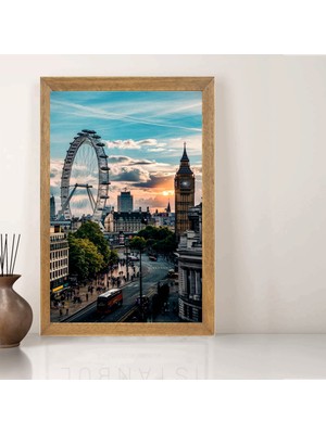 Lioncraft Londra Şehri Tablo, Wallpaper, Duvar Tablosu, Çerçeveli Cam Tablo 40X60CM