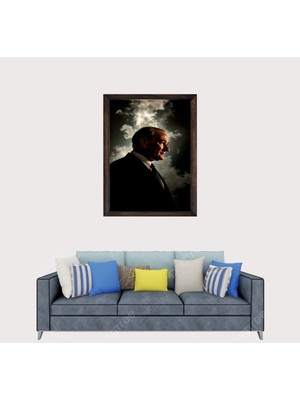 Lioncraft Türkçü, Mustafa Kemal Atatürk , Türk, Çerçeveli Cam Duvar Tablosu 40X60 cm Sp3