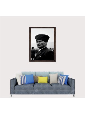 Lioncraft Türkçü, Mustafa Kemal Atatürk , Türk, Çerçeveli Cam Duvar Tablosu 40X60 cm SP11