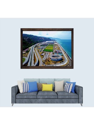 Lioncraft Trabzon, Trabzonspor Papara Park Stadyumu Çerçeveli Cam Duvar Tablosu 40X60 cm Sp2