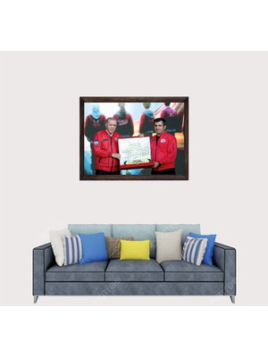 Lioncraft Cumhurbaşkanımız Recep Tayyip Erdoğan, Selçuk Bayraktar Cam Duvar Tablosu 40X60 cm