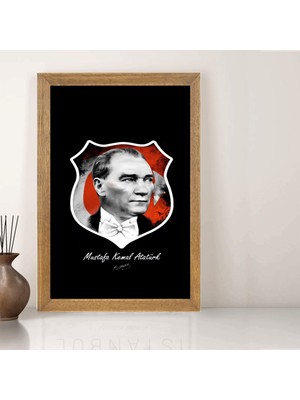 Lioncraft Mustafa Kemal Atatürk Tablo, Çerçeveli Cam Tablo 50X70 cm